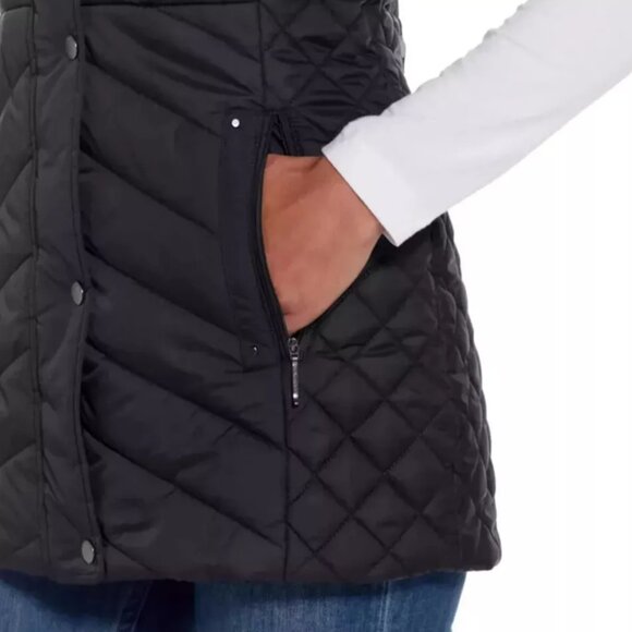 Weatherproof Vintage Women's Quilted Vest Jacket, Black, Size M - Picture 4 of 7